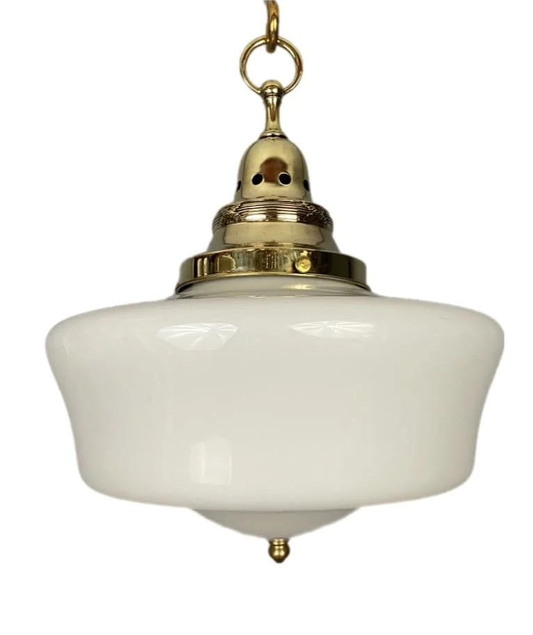 ‘Alexander’ Art Deco White Glass Chapel Light (16271) SOLD
