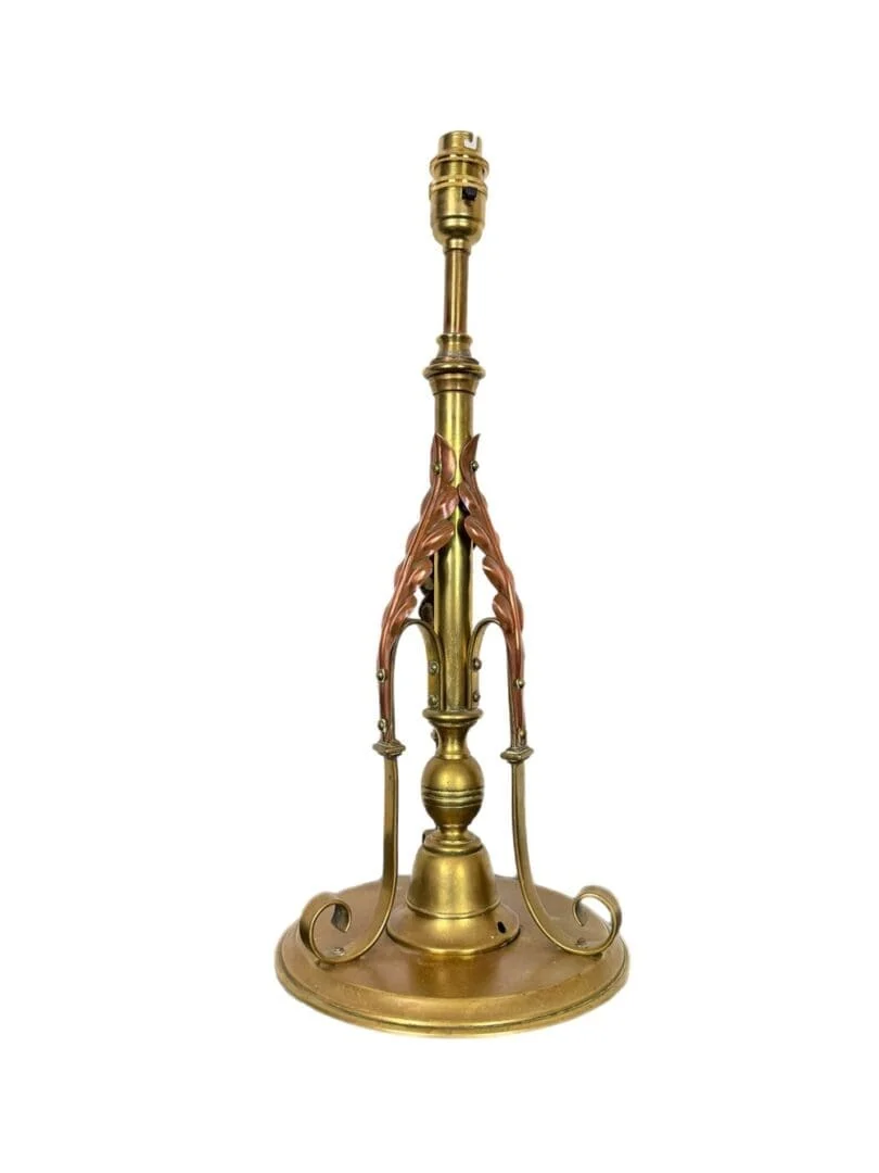 Art Nouveau Table Lamp with Copper Leaf Detail (51157) SOLD